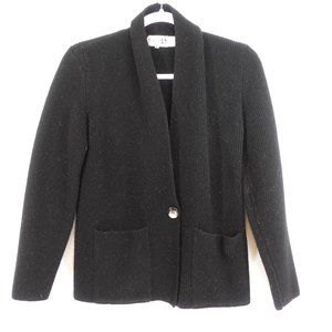 Adele Joyce Black Vintage Cardigan Wool Blend Sz S